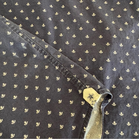 International Report Shirt Large Blue White Button Up Anchors Short Sleeve - Picture 9 of 9